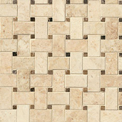 MSI Crema Cappuccino Basketweave Polished Marble Mosaic SMOT-CRECAP-BWP